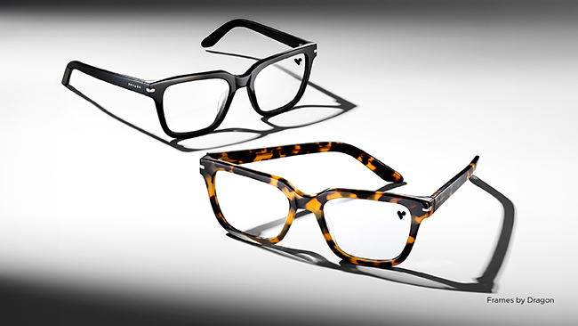 2 pairs of Dragon frames with VSP heart logo on the lens